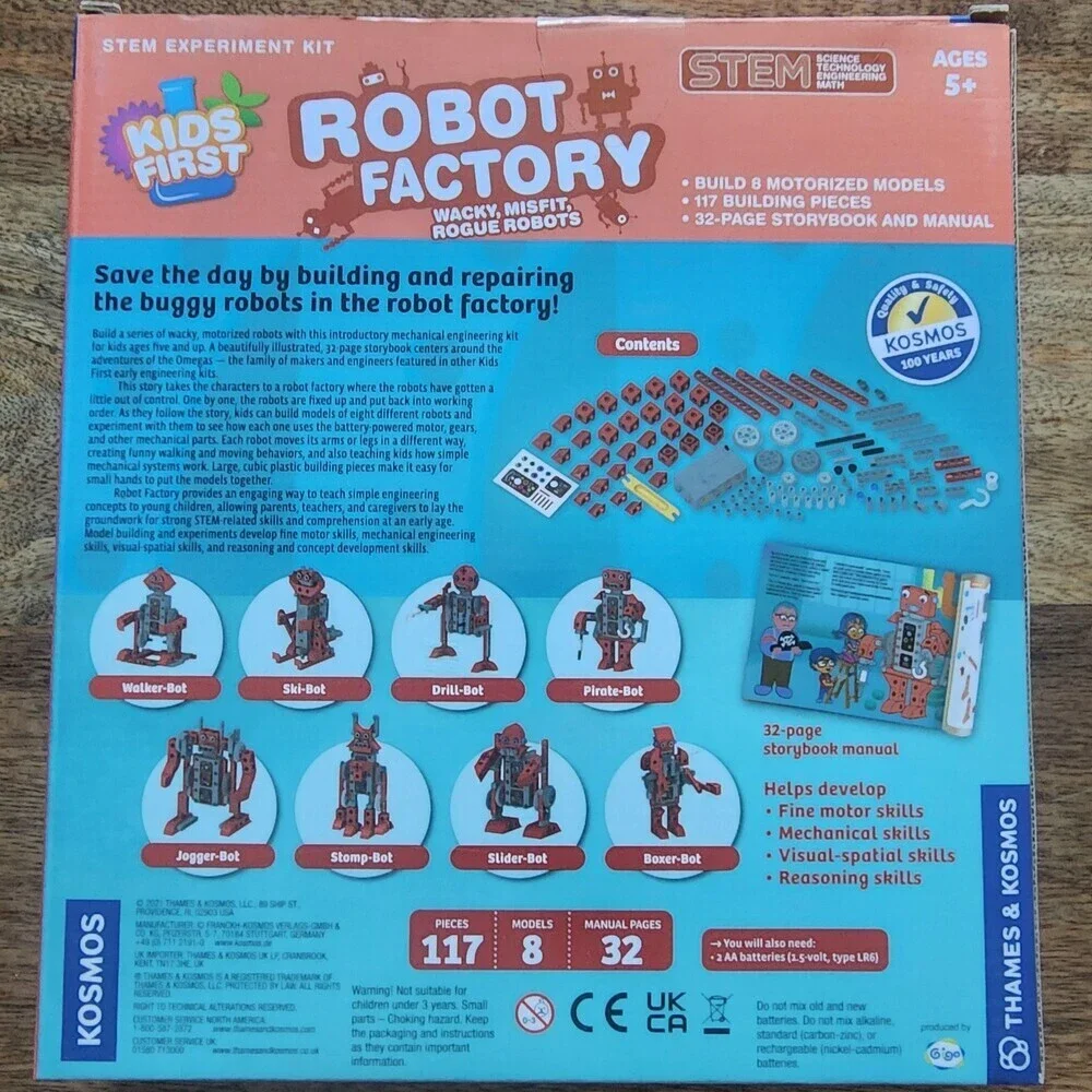 Thames & Kosmos Kids First Robot Factory STEM Motorized Kit Multicolor 117 Pcs